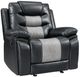 New Classic® Home Furnishings Nikko Black/Gray Power Glider Recliner-0