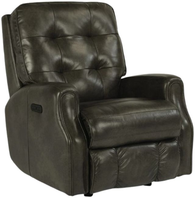 Flexsteel® Customizable Devon Leather Power Recliner with Power Headrest-0