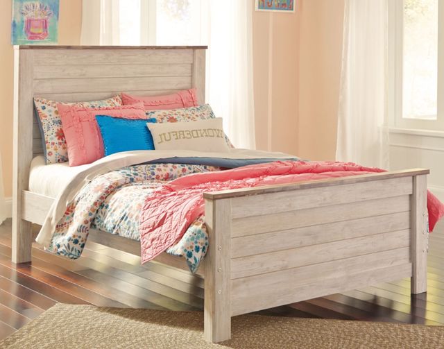 Signature Design by Ashley® Willowton Whitewash Youth Full Panel Bed-1