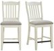 Elements International Bellevue Antique White/Beige Counter Side Chair-1