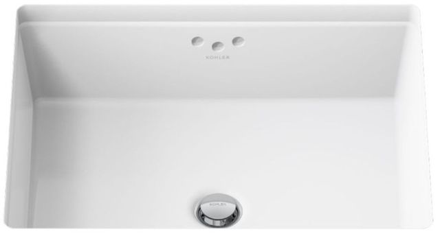 Kohler Kathryn® White 19.75" Rectangular Undermount Bathroom Sink with Glazed Underside-4