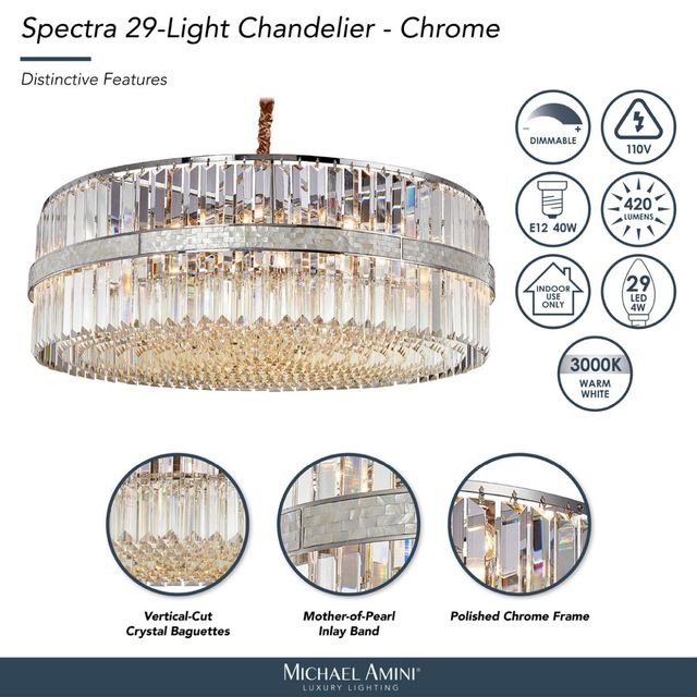 Michael Amini® Spectra Chrome 29-Light Chandelier-3