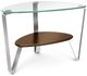 BDI Dino™ 1347 Glass Top End Table with Chocolate Stained Walnut Shelf-0
