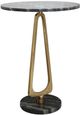 A & B Home Cintra Black and White Marble Tabletop Side Table with Gold Legs-3