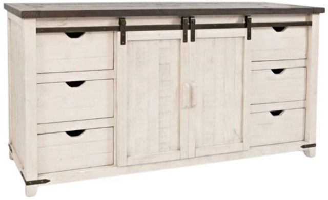 Jofran Inc. Madison County Brown/Vintage White Barn Door Server-0