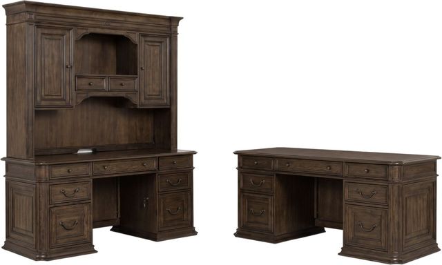 Liberty Furniture Provence Park 5-Piece Chateau Brown Junior Executive Set-0