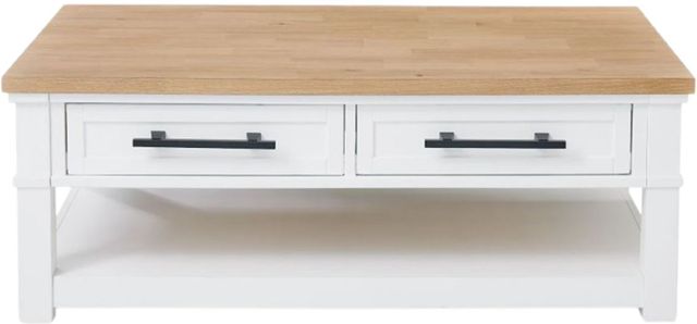 Signature Design by Ashley® Ashbryn Natural Coffee Table with White Base-1