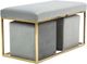 TOV Furniture by Inspire Me Home Decor 3 Piece Lila Tri Velvet Bench Set-3