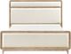 Mazin Furniture Wilshire Natural Oak Upholstered Eastern King Panel Bed-2
