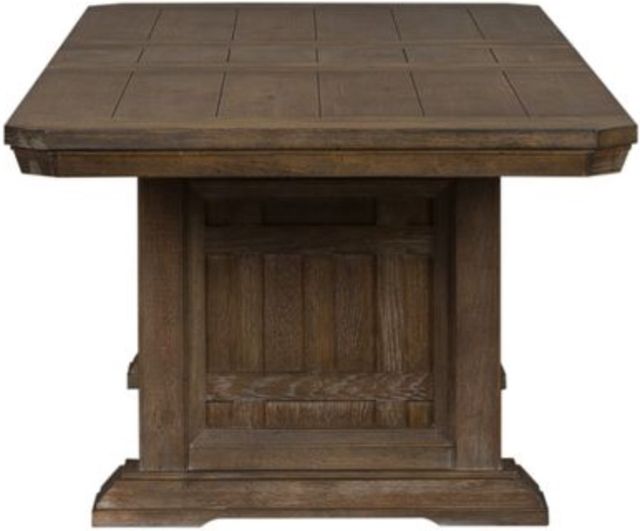 Liberty Furniture Artisan Prairie 7-Piece Aged Oak Trestle Table Set-2