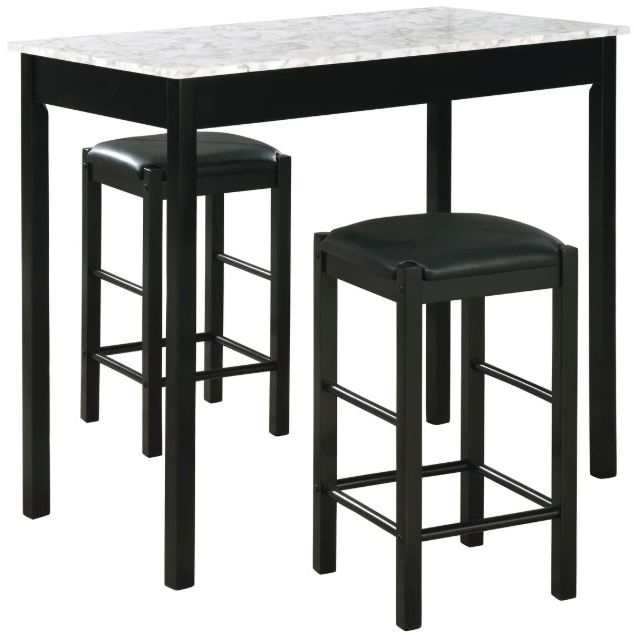 Linon Lance 3-Piece Black Tavern Set-0