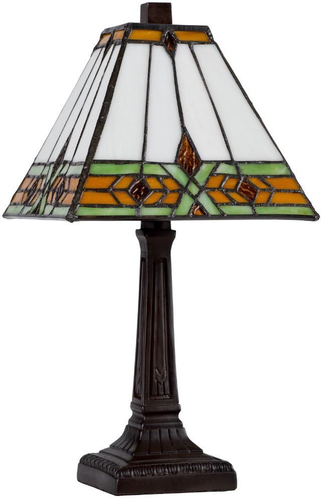 Cal® Lighting & Accessories Tiffany Dark Bronze/Green/Yellow Accent Lamp-2