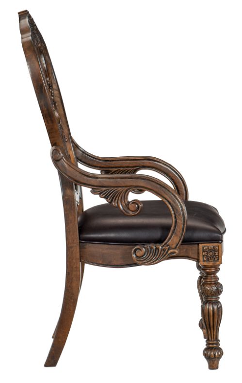 Mazin Furniture Bergen Dark Brown Dining Arm Chair-1