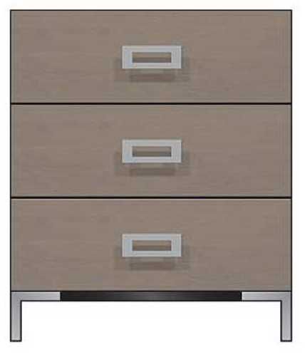 Country View Woodworking Customizable American Modern 28" 3-Drawer Metal Legs Bedside Chest-0