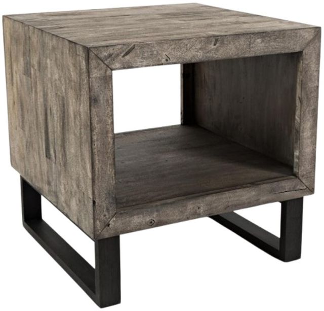 Jofran Inc. Mulholland Drive Gray End Table with Black Base-0
