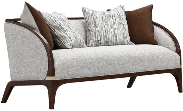 Michael Amini® Houston Gray/Walnut Loveseat-0