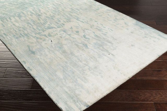 Surya Watercolor Teal 2'x3' Throw Rug-3