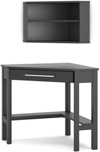 Signature Design by Ashley® Otaska 2-Piece Black Corner Desk with Bookcase Set-2