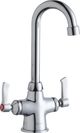 Elkay Chrome Single Hole Concealed Deck Faucet with 4" Gooseneck Spout and 2" Lever Handles-0