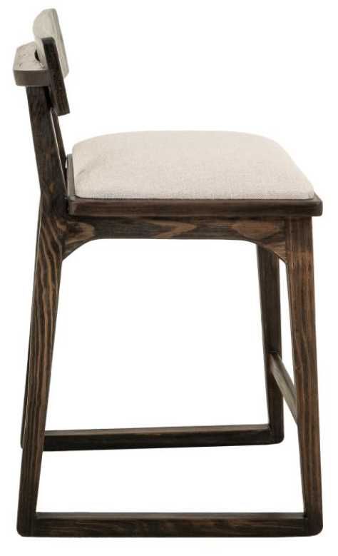 International Furniture Direct Balam Stained Dark/White Upholstered Barstool-3