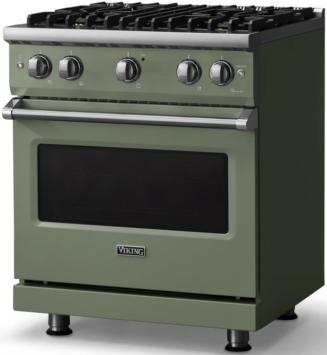Viking® 5 Series 30" Eucalyptus Pro Style Gas (NG) Range with Polished Chrome Trim-2