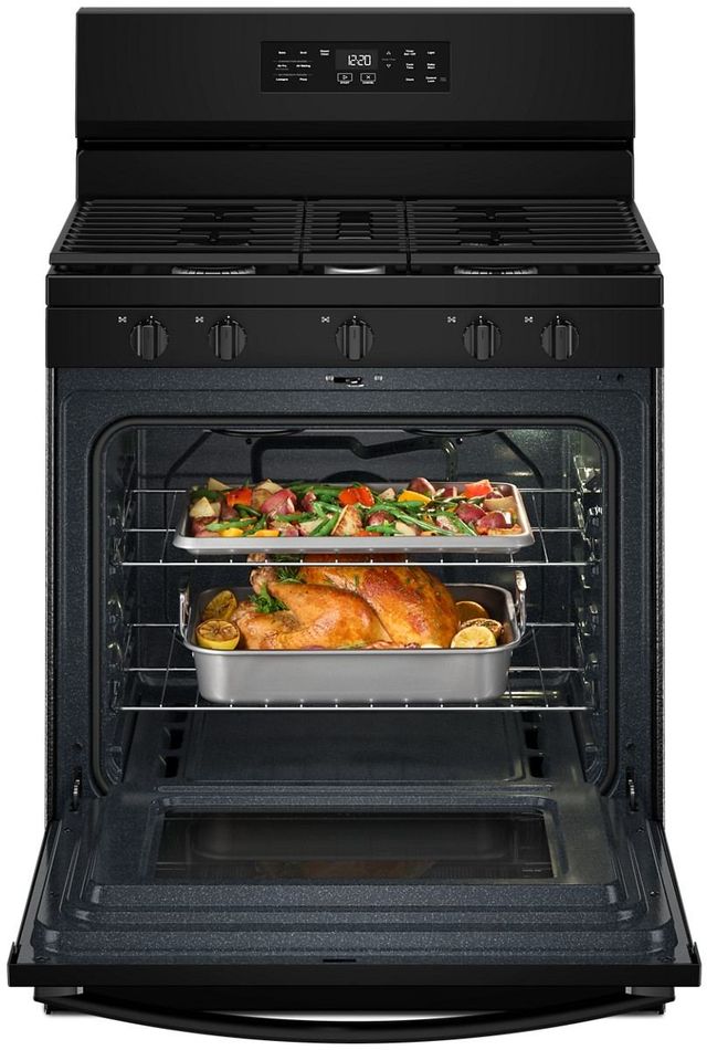 Whirlpool® 30" Black Freestanding Gas Range with Air Cooking Technology and Steam Clean-3