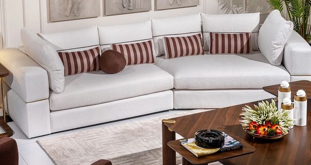Michael Amini® Amora 2-Piece Oatmeal Sectional Sofa-1