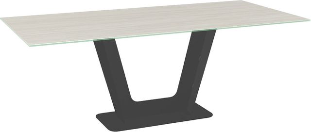 Amisco Customizable Amelia 84" Rectangular Dining Table with 0.5" Italian Porcelain on Glass Top-0