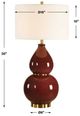 Uttermost® Gourd Burgundy Table Lamp with Antique Brass Accent-2
