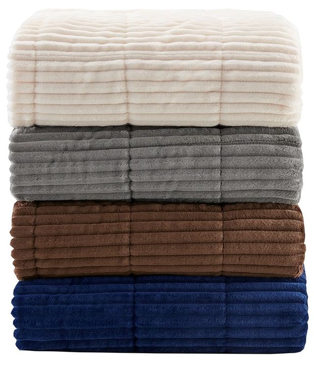 Olliix by Premier Comfort Parker Grey Corduroy Plush Down Alternative Throw-1