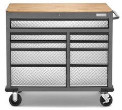Gladiator® 41" Hammered Granite 9-Drawer Mobile Tool Workbench