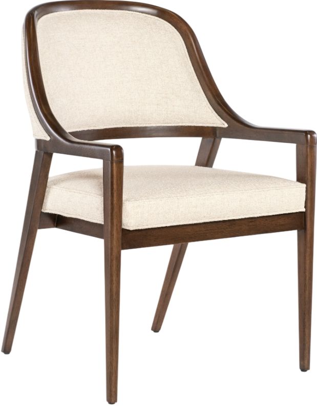 Hooker® Furniture Archives Classic Walnut/Curate Wheat 24" Upholstered Dining Arm Chair-0
