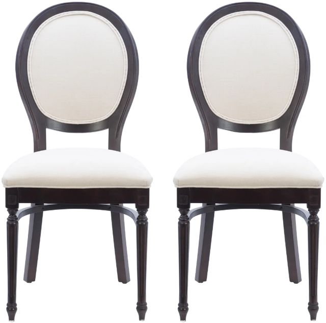 Linon Babylon 2-Piece Brown/Gray Upholstered Side Chair Set-3
