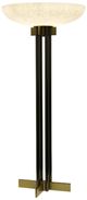 Harp & Finial® Mills Alabaster/Matte Black Torchier Table Lamp-1