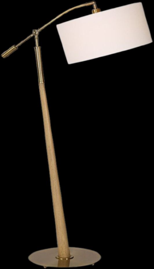 Uttermost® Kennett Brass/Brown Floor Lamp-4