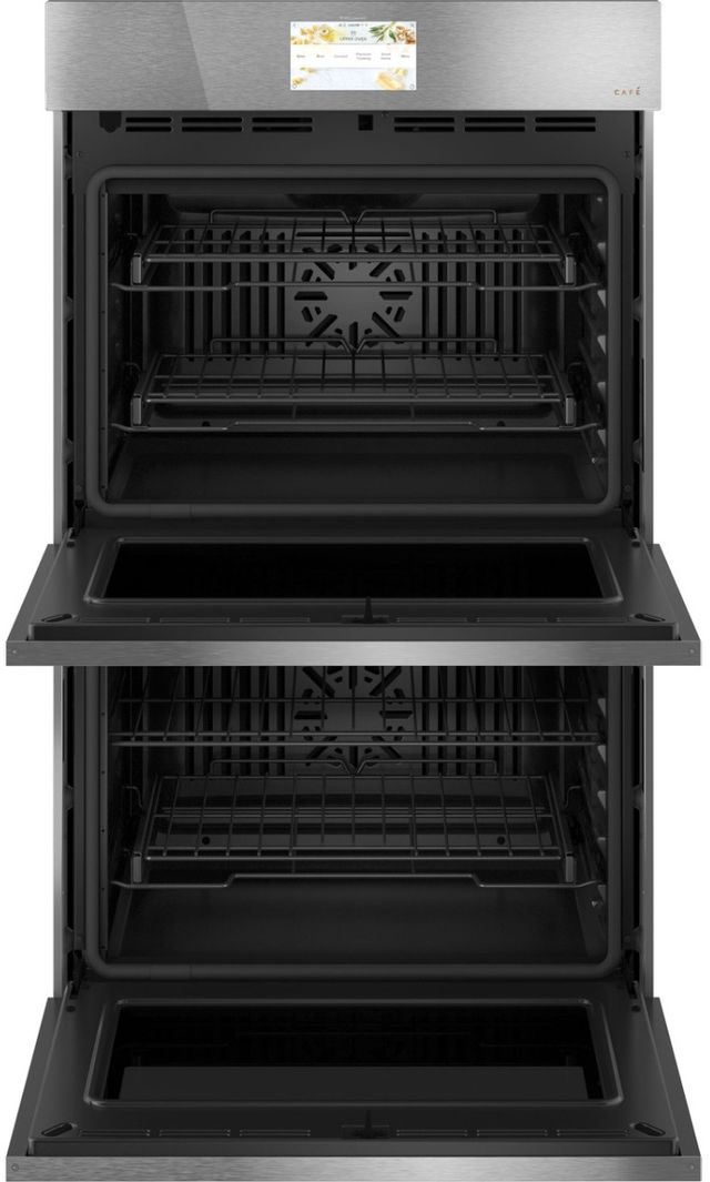 Café™ Minimal 30" Platinum Glass Built In Convection Double Electric Wall Oven-2