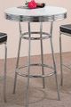 Coaster® Theodore White Bar Table with Chrome Silver Base-1