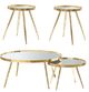 Coaster® Kaelyn 4-Piece Mirrored Top Occasional Table with Gold Base Set-0