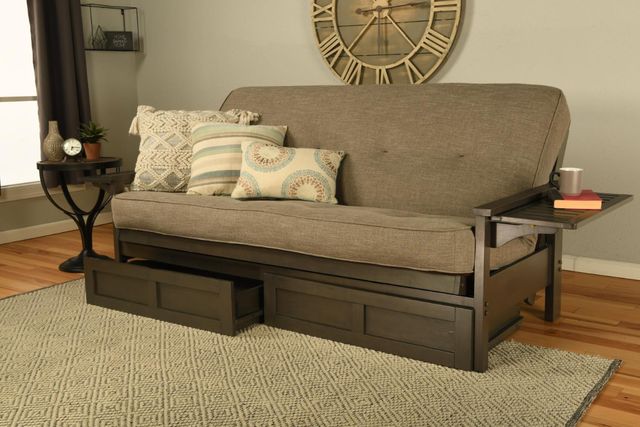 Kodiak Furniture Alamosa Linen Stone/Graystone Full Storage Futon with Mattress-1