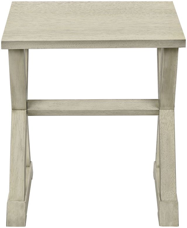 Monarch Specialties Inc. Antique White Veneer Square End Table-2