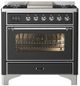 Ilve® Majestic III 36" Graphite Matte Pro Style Dual Fuel Liquid Propane Range with 6 Black Brass Burners and Chrome Trim-0