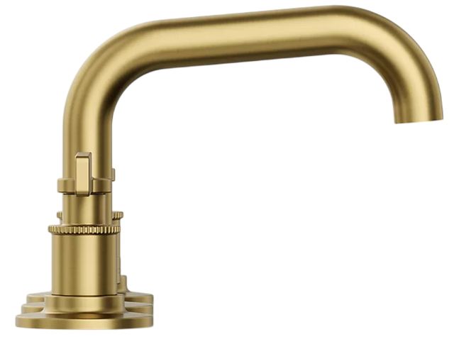 KOHLER® Castia™ Vibrant Brushed Moderne Brass 0.5 GM Widespread Bathroom Sink Faucet-2