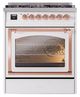Ilve® Nostalgie II Noblesse 30" Custom RAL Color Pro Style Dual Fuel Range with Copper Trim-1