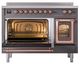 Ilve® Nostalgie II Noblesse 48'' Graphite Matte Pro Style Induction Range with Copper Trim-3