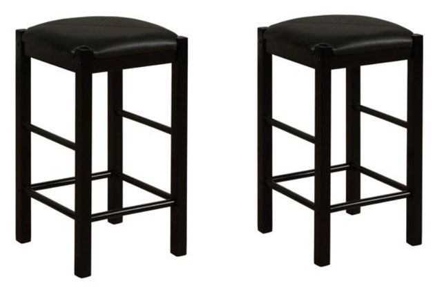 Linon Lance 2-Piece Black Counter Stool Set-0