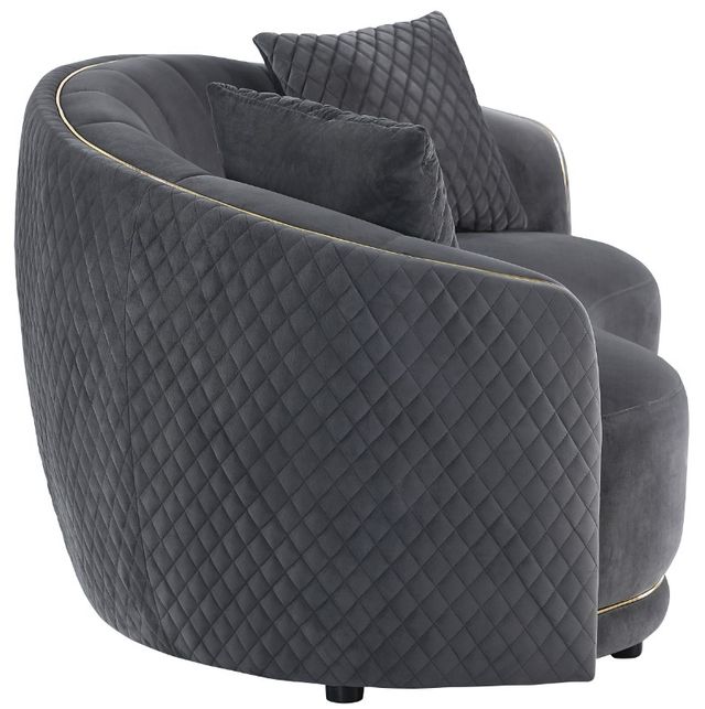 Coaster® Brookside Dark Gray Velvet Upholstered Curved Loveseat-2