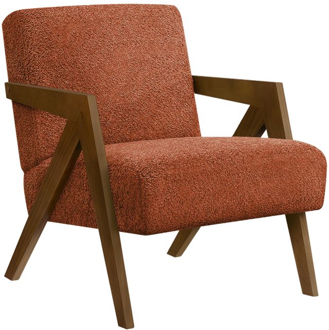 Monarch Specialties Inc. Brown Walnut/Red 30" Accent Chair-0