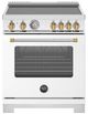 Bertazzoni Master Series 30" Fingerprint Resistant Bianco Matt Pro Style Induction Range with Gold Accents-0
