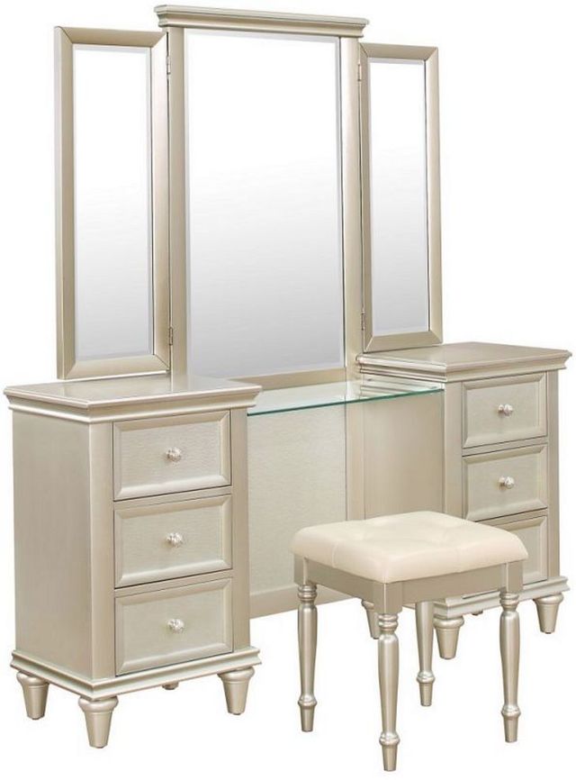 Homelegance® Celandine Silver Vanity Dresser and Mirror-0