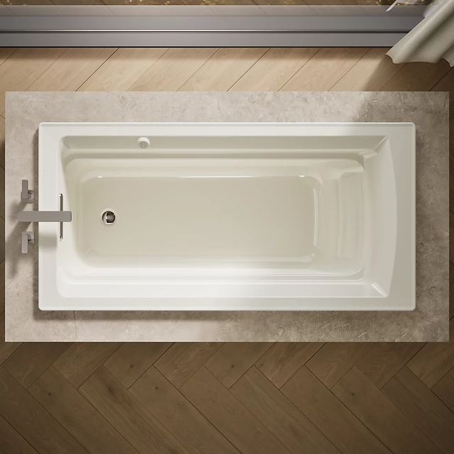 KOHLER® Archer® Biscuit 72" x 36" Drop-In Heated Bubble Massage™ Air Bath-2
